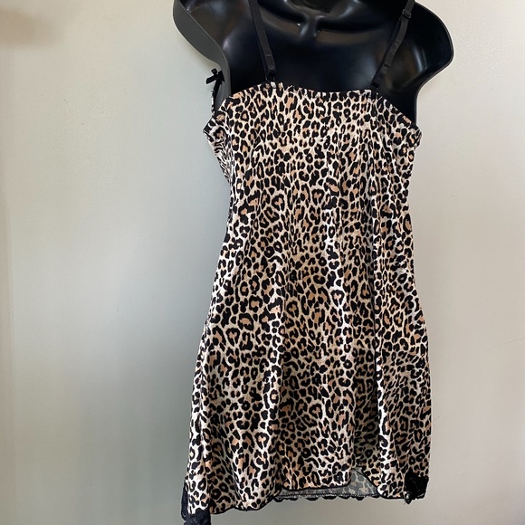NWOT Sophie b. TAN/BLK Animal Print Chemise, L. *P1031 - Picture 5 of 8